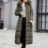 Stil trendiga kappa kvinnor vinterjacka bomull vadderad varm maxi puffer kappa damer långa rockar parka femme jacka lj201127