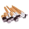 Set di pennelli per trucco in bambù da 11 pezzi con borsa in tessuto Set di pennelli per fondotinta in polvere, fard e ombretti7045236