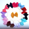 Kids Girls Solid Hairband 6 Inch Waffle Nylon Headband Baby Girls Party Hair Bows Headbands Boutique Hair Accessories GD1060