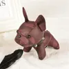 Fransk Bulldog Bag Hänge Bil Nyckelring Läder Handväska Ryggsäck Hund Bil Nyckelringar Par Present Docka Ornament 19 färger