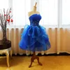 2021 New Sexy Royal Blue Crystal Ball Gown Quinceanera Dresses Applique Knee-Length Sweet 16 Dress Debutante Prom Party Dress Custom Made 11