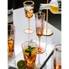 Nordic Hoogwaardige Zeshoekige Hamer Streep Goud Rimmed Wijnglas Crystal Glass Champagne Cup Huishoudelijke Whisky Glas Water Cup LJ200821