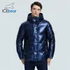 ICEbear otoño e invierno nueva chaqueta informal con capucha para hombre, ropa de invierno gruesa y cálida para hombre MWY20867D 201114