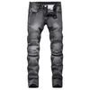 Jeans de motocicleta de grife masculinos de joelheiras de joelheiras de motocicletas nostálgicos