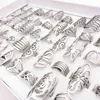 MixMax 20pcs Fashion Stainless Steel Rings for Women Mix Styles Carved Flowers Butterfly Unique Party Jewelry Wholesale Lot 220209