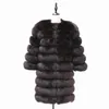 Women Warm Real Fur Coat long Winter Genuine Fur Jacket Fashion Outwear Luxury Natural Coat For Girls queentina