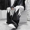 Pantalones rectos de retazos suelto para hombre ropa gayri resmi estilo hip hop tallla gran 5xl renk blanco y negro otoo e invierno 0214