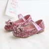 Fashion Children Shoes For Toddlers Girls Kids Princess Leather Flats With Rhinestone Crystal Bling Glitter Fabric Dress Shoes