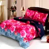 4 pcs 3D impressos camas de cama conjunto de cama chinês rose rainha tamanho de edredão tamanho + folha de cama + 2 fronhas 201114