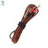 Kabel audio 3.5mm Jack do Jack 1.5m Męski męski Nylon Aux Para Nagrywanie samochodu Aux Cord Dropshipping 500 sztuk / partia