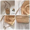 2020 Nyaste Hot Summer Ladies Handgjorda Rattan Ring Straw Bag Woven Crossbody Beach Bags Square Handväskor