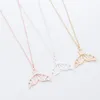 Stainless Steel Mermaid Tail Pendant Necklace Earring Set for Women High Quality Trendy Gold Silver Chain Charm Fashion Jewelry