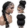 Kinky Straight Headband Wig Human Hair Full Machine Made Wig Brazilian Remy Human Hair Wigs For Black Women Scarf Wig