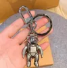 3D Stereo Astronaut Space Robot Letter Fashion Silver Metal Keychain Car Advertising Waist Key Chain Chain Pendant Accessories228S