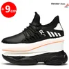 Men Elevator Increase Height Fashion White Sneakers Man Tall Shoes 201217