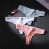 FINETOO 6 teile / satz Baumwolle Tangas Schneller Versand Mode Brief G String Unterwäsche Sexy T Back Höschen M XL Frauen Unterhosen LJ200822