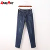 Garemay mulheres jean femme femme pantalona primavera reta cintura alta senhoras jeans plus size denim roupas de algodão calça jeans lj200808