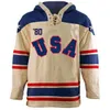 USA Hockey''nhl''MIRACLE ON ICE 1980 JERSEY Felpe con cappuccio ROYAL Maglione cucito da uomo Personalizzato Qualsiasi nome Numero Buono