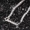 Ювелирные изделия в стиле хип-хоп, ожерелье из нержавеющей стали с буквами и теннисной цепочкой диаметром 4 мм, полный циркон, подарочный кулон