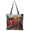 La dernière taille 43X43CM, sac cadeau de Noël, style de décoration du Père Noël, sac à provisions en jute, livraison gratuite