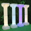 Fournitures de décoration de mariage, colonne romaine en plastique blanc, piliers lumineux LED pour scène de fête, accessoires de zone d'accueil 2 pièces