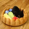 1 conjunto fofo animal de estimação cão fruit camarada almofada manter morno kennel gato dormir esteira ninho casa com cinco frutas brinquedos E2S 201123