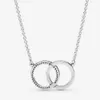 100% 925 Sterling Silver LOGO Intertwined Circles Necklace Fashion Women Wedding Engagement Jewelry Accessories250z