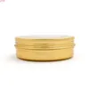 100 ml Luxe crème pot met ronde aluminium blikje schroefdraad deksel gouden kaars lippenbalsemcontainers 30pcs / lotgoods