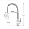 Puxe a torneira da primavera da cozinha 360 rotação única casa 2way spray bico de torneiras de lavagem quente misturador frio de guindaste TOP T200424