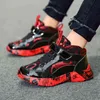 Winter kinderen schoenen fluwelen jongens sport mode casual spiegel pu outdoor houd warme bont graffiti meisjes sneakers 220115