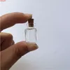 Mini Glass Flaskor Pendants Rektangel Transparent med Cork Littles Krukor för gåva 100pcs / Lot Free ShippingHigh QualTity