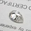 Pierre Moissanite blanche couleur D VVS1, taille poire, 2x3-10x14mm, avec certificat GRA280Z