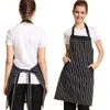 Adjustable Black Stripe Bib Apron With 2 Pockets Cook Tool Women039s and Men039s Kitchen Tools2603704