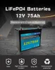 Batterie au phosphate de lithium rechargeable Lifepo4 12v 75ah de haute qualité pour système de panneaux solaires/système de stockage d'énergie