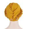 Gorro/caveira tampas de gaiolas grãos de algodão sólido Islamicturban Gold Golds Women Head Sconst Twist Flowers Hat Hat Muslim Wrap Hijabs Interior