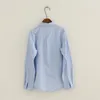 Boutons colorés Lunettes broderie manches longues Oxford tissu chemise chemisier mori fille T200321