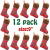 Udekoruj Christmas Stocking 22cm Tkanina Red Christmas Stockings