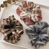 Kvinnor Hårband Retro Plaid Scrunchies Headband Elastiska Stora Tarm Ring Flickor Hårband Hårtillbehör 7 Design Valfritt