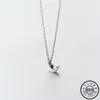 100% Réel 925 Sterling Argent Minimaliste Lune Forme Pendentif Parti Colliers Bijoux Cadeaux pour Femmes Filles Q0531