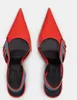 Frühling 2022 Mode freiliegender Absatz Sandalen Lederlaufsohle Luxus 7cm Damen High Heels 35-42