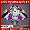 Injection Pour HONDA MC28 violet blanc PGM4 NSR250R 102HC.112 NSR 250 250R 94 95 96 97 98 99 NSR250 R 1994 1995 1996 1997 1998 1999 Carénages