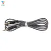 AUDIO CABLE NYLON BRAID 1M 3,5 mm JACK CAR AUX Cable Headphone Extensionskod för mobiltelefoner MP3 Speaker Tablet 300PCS / Lot