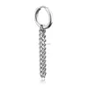 Tassel hoop earrings Stainless steel chains no hole clip on earrings fashion jewelry for men women gift