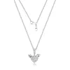 Pave Heart Angel Wings Ожерелье Подвеска Стерлинговые Серебряные Украшения Женщины Новые Ювелирные Изделия DIY Оптовая Ожеленая Ожерелье Q0531