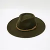 Donna Uomo 100% lana australiana Feltro Cappello a tesa larga Vintage Jazz Fedora Caps Coppia Cap Winter chapeau femme