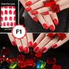 24pcs Sticker Nail Sticker Français Faux faux Nail Art Fingernail Full Tips Solid Patch Sticker Muticolor bon marché 5558971