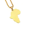 Gold Silver Mens Women Fashion Charm Africa Map Pendant Halsband Rostfritt stålkedja Hip Hop Jewelry Punk Men Necklace For Gift8549792