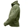 Mäns Jackor Höst Men Fleece Jacka Taktisk Soft Shell Hooded Winter Mens Multi Pocket Zipper Warm Polar Army Coat Outwear