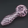 Beautiful Ribbon Glass Pipes 4.1 Inches Hand Pipe Hookah Water Bong Smoking Tobacco Dry Herb Spoon Pipes Dab Rigs Bubbler