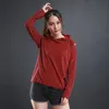 Gym Clothing Ranberone Women's Long-Sleeved T-shirt Sweater Thin Breathable Fitness Sportswear Solid Color Hooded Size S-2XL Clothing1